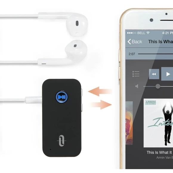 TaoTronics Bluetooth Receiver, Bluetooth 5.0 Wireless Audio Aux Adapter for Car - Picture 3 of 9